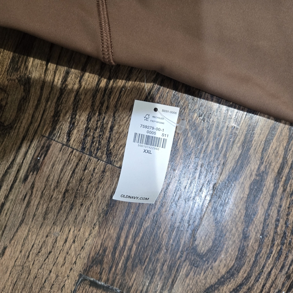Old Navy Brown Ribbed Leggings Go Dry XXL NWT - Picture 3 of 6